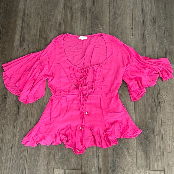 MESHKI HOT PINK JUMPSUIT/ROMPER WORN ONCE GREAT CONDITION! Size XS - Picture 3 of 5